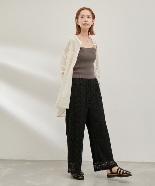 ROPE' PICNIC(ロペピクニック)の「【emur/エミュール】クロッシェ調レースパンツ(その他パンツ・レディース・ブラック・38)」の8枚目の写真