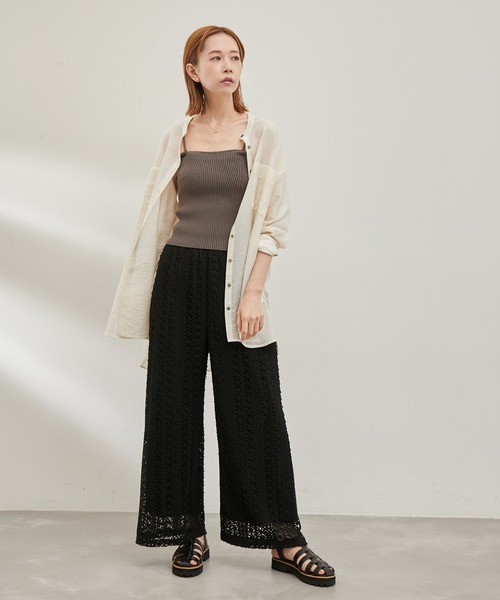ROPE' PICNIC(ロペピクニック)の「【emur/エミュール】クロッシェ調レースパンツ(その他パンツ・レディース・ブラック・38)」の9枚目の写真
