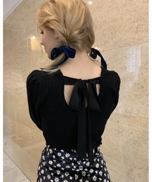 back ribbon lib knit black