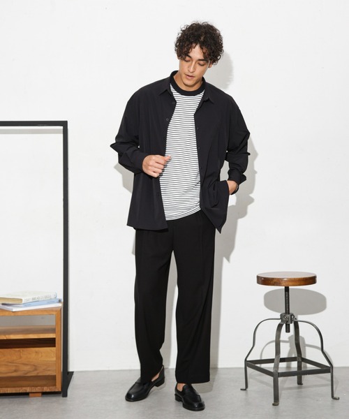 NANO universe(ナノユニバース)の「Anti Soaked 汗染み防止ボーダークルーネックT半袖(Tシャツ/カットソー・メンズ・ブルー/ホワイト/ネイビー・S/M/L)」の11枚目の写真