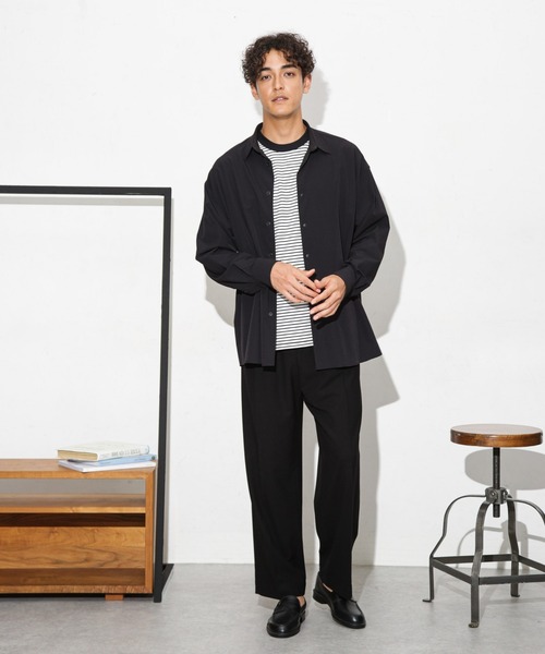 NANO universe(ナノユニバース)の「Anti Soaked 汗染み防止ボーダークルーネックT半袖(Tシャツ/カットソー・メンズ・ブルー/ホワイト/ネイビー・S/M/L)」の12枚目の写真