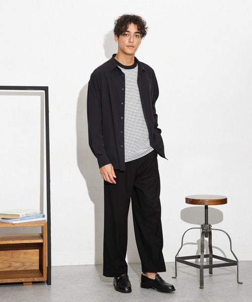 NANO universe(ナノユニバース)の「Anti Soaked 汗染み防止ボーダークルーネックT半袖(Tシャツ/カットソー・メンズ・ブルー/ホワイト/ネイビー・S/M/L)」の13枚目の写真