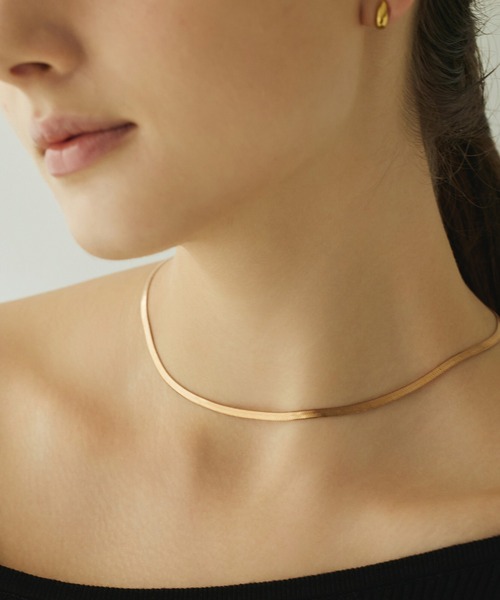 CENE(セネ)の「【CENE】セネ/3mmスネークチェーンネックレス(ネックレス・レディース・ピンクゴールド/ゴールド/シルバー・FREE)」の3枚目の写真