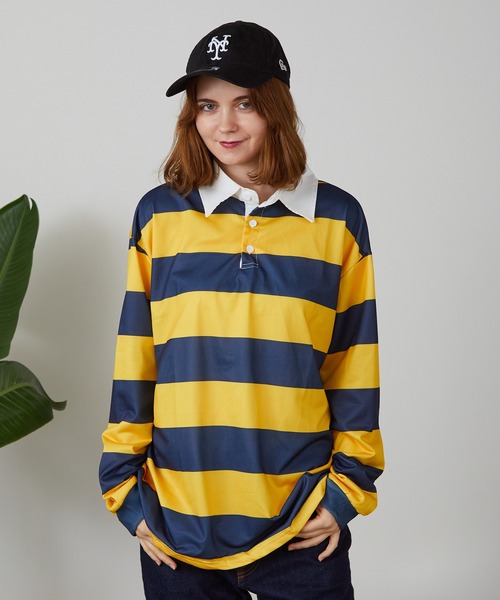 ROOPTOKYO（ループトウキョウ）の「▲ビックシルエットラガーシャツ  ボーダーシャツ（シャツ/ブラウス・メンズ・イエロー系その他/ホワイト×ネイビー・XL/M/L）」の8枚目の写真