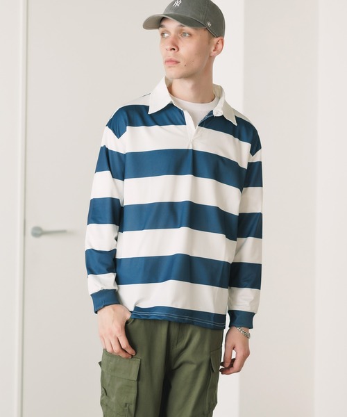 ROOPTOKYO（ループトウキョウ）の「▲ビックシルエットラガーシャツ  ボーダーシャツ（シャツ/ブラウス・メンズ・イエロー系その他/ホワイト×ネイビー・XL/M/L）」の15枚目の写真