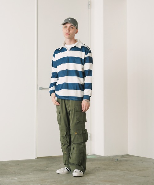 ROOPTOKYO（ループトウキョウ）の「▲ビックシルエットラガーシャツ  ボーダーシャツ（シャツ/ブラウス・メンズ・イエロー系その他/ホワイト×ネイビー・XL/M/L）」の17枚目の写真