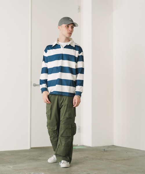 ROOPTOKYO（ループトウキョウ）の「▲ビックシルエットラガーシャツ  ボーダーシャツ（シャツ/ブラウス・メンズ・イエロー系その他/ホワイト×ネイビー・XL/M/L）」の10枚目の写真