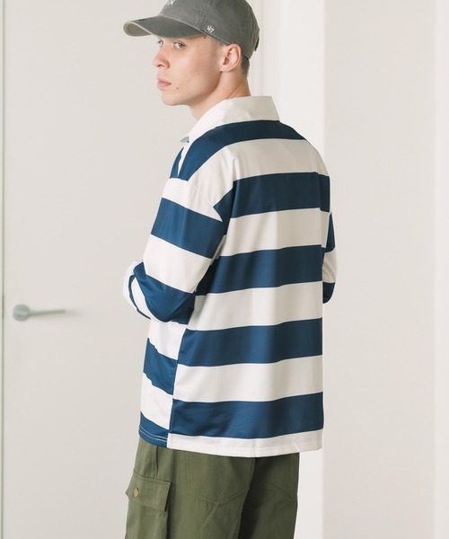 ROOPTOKYO（ループトウキョウ）の「▲ビックシルエットラガーシャツ  ボーダーシャツ（シャツ/ブラウス・メンズ・イエロー系その他/ホワイト×ネイビー・XL/M/L）」の13枚目の写真