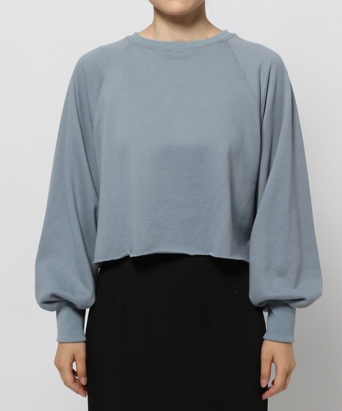 mysty woman（ミスティウーマン）の「ラグランショート裏毛プルオーバー　978503（スウェット・レディース・グレイッシュブルー/チャコールグレー/アイボリー・FREE）」の7枚目の写真