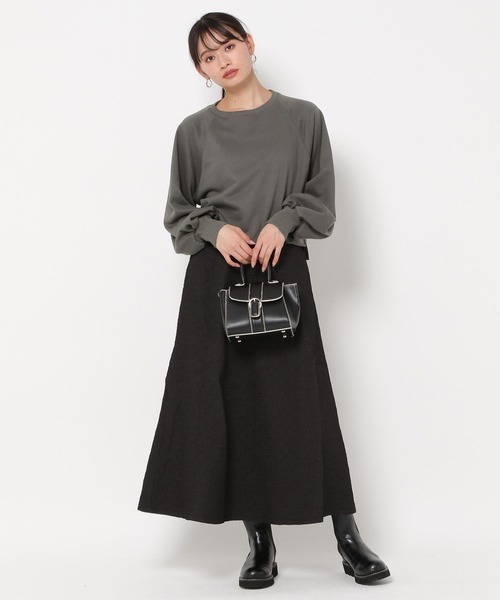 mysty woman（ミスティウーマン）の「ラグランショート裏毛プルオーバー　978503（スウェット・レディース・グレイッシュブルー/チャコールグレー/アイボリー・FREE）」の5枚目の写真