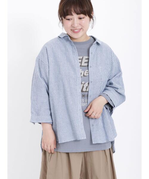 Samansa Mos2（サマンサ モスモス）の「リネン混柄アソート8分袖