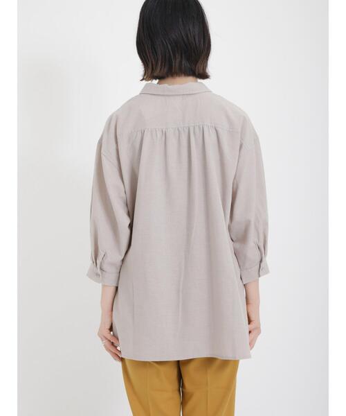 Samansa Mos2（サマンサ モスモス）の「リネン混柄アソート8分袖シャツ