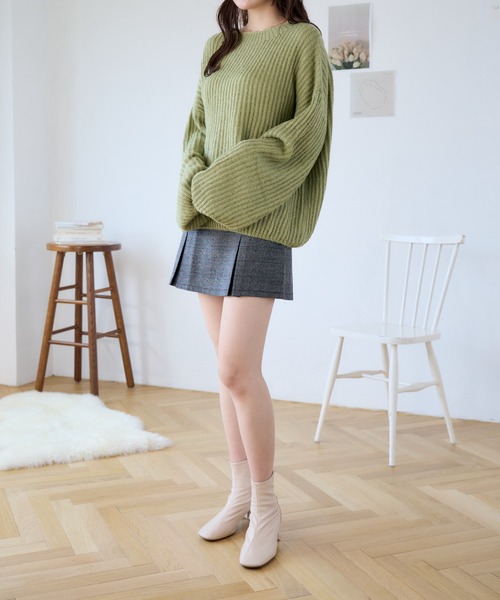 Ada.(エイダ)の「袖ぽわん オーバーサイズ ルーズ ニット(ニット/セーター・レディース・ブラック/グリーン/ホワイト/マスタード・FREE)」の13枚目の写真