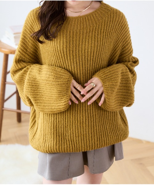 Ada.(エイダ)の「袖ぽわん オーバーサイズ ルーズ ニット(ニット/セーター・レディース・ブラック/グリーン/ホワイト/マスタード・FREE)」の17枚目の写真