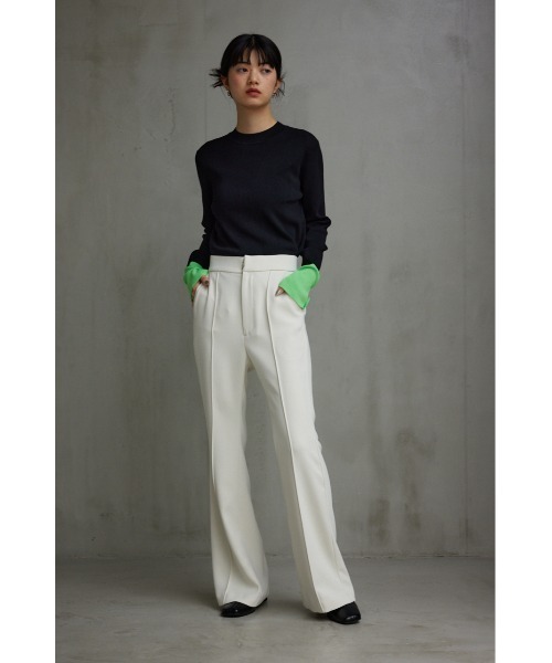 AZUL by moussy（アズールバイマウジー）の「カラーカフブロックニットトップス（ニット/セーター・レディース・ブラック/ネイビー/グレー・FREE）」の6枚目の写真