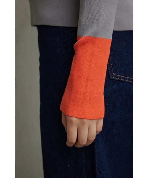 AZUL by moussy（アズールバイマウジー）の「カラーカフブロックニットトップス（ニット/セーター・レディース・ブラック/ネイビー/グレー・FREE）」の20枚目の写真
