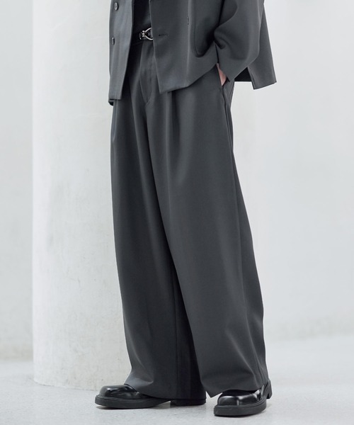 ASTRONOMY（アストロノミー）の「【セットアップ 2点セット】防シワシングル/ダブルテーラードリラクシングセットアップ+2タックワイドストレートパンツ（セットアップ・メンズ・グレー/アイボリー/ブラック/ブラウン/ネイビー/ライトベージュ/ブルー/カーキ/チャコール/ブラック系/グレー系/ブラウン系/ネイビー系・XL/S/M/L）」の14枚目の写真