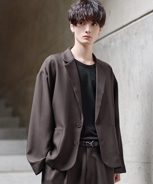 ASTRONOMY（アストロノミー）の「【セットアップ 2点セット】防シワシングル/ダブルテーラードリラクシングセットアップ+2タックワイドストレートパンツ（セットアップ・メンズ・グレー/アイボリー/ブラック/ブラウン/ネイビー/ライトベージュ/ブルー/カーキ/チャコール/ブラック系/グレー系/ブラウン系/ネイビー系・XL/S/M/L）」の19枚目の写真