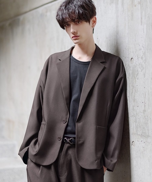 ASTRONOMY（アストロノミー）の「【セットアップ 2点セット】防シワシングル/ダブルテーラードリラクシングセットアップ+2タックワイドストレートパンツ（セットアップ・メンズ・グレー/アイボリー/ブラック/ブラウン/ネイビー/ライトベージュ/ブルー/カーキ/チャコール/ブラック系/グレー系/ブラウン系/ネイビー系・XL/S/M/L）」の20枚目の写真