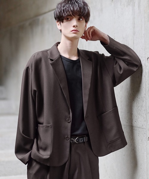 ASTRONOMY（アストロノミー）の「【セットアップ 2点セット】防シワシングル/ダブルテーラードリラクシングセットアップ+2タックワイドストレートパンツ（セットアップ・メンズ・グレー/アイボリー/ブラック/ブラウン/ネイビー/ライトベージュ/ブルー/カーキ/チャコール/ブラック系/グレー系/ブラウン系/ネイビー系・XL/S/M/L）」の21枚目の写真