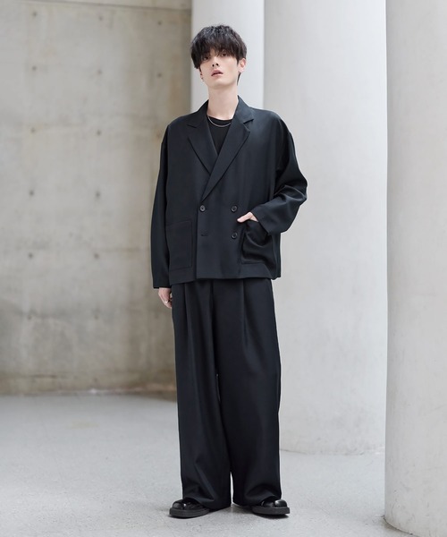 セットアップ 2点セット】防シワシングル/ダブルテーラード