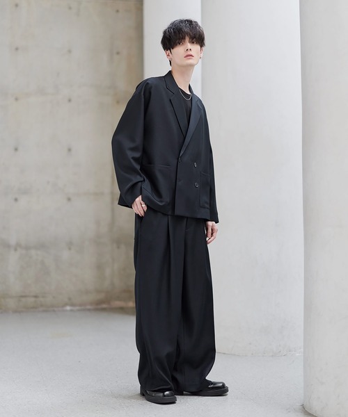 セットアップ 2点セット】防シワシングル/ダブルテーラード