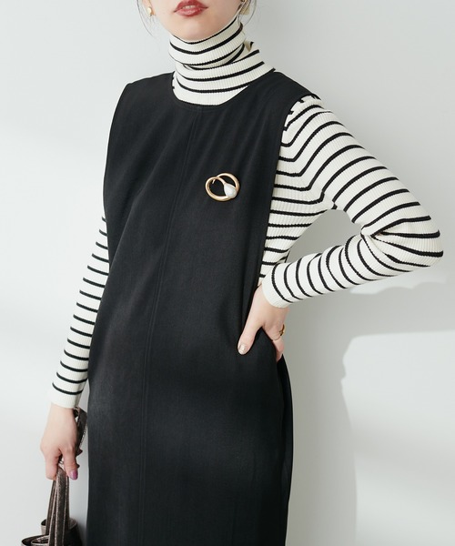 natural couture(ナチュラルクチュール)の「もちもちベーシックリブタートル(ニット/セーター・レディース・ブラック/グレイッシュベージュ/グリーン/その他2/オレンジ/オフホワイト/ブルー/その他1/ピンク・FREE)」の8枚目の写真