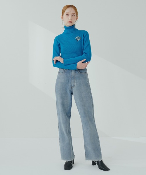 natural couture(ナチュラルクチュール)の「もちもちベーシックリブタートル(ニット/セーター・レディース・ブラック/グレイッシュベージュ/グリーン/その他2/オレンジ/オフホワイト/ブルー/その他1/ピンク・FREE)」の16枚目の写真