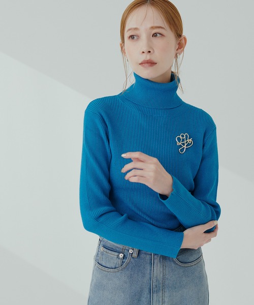 natural couture(ナチュラルクチュール)の「もちもちベーシックリブタートル(ニット/セーター・レディース・ブラック/グレイッシュベージュ/グリーン/その他2/オレンジ/オフホワイト/ブルー/その他1/ピンク・FREE)」の14枚目の写真