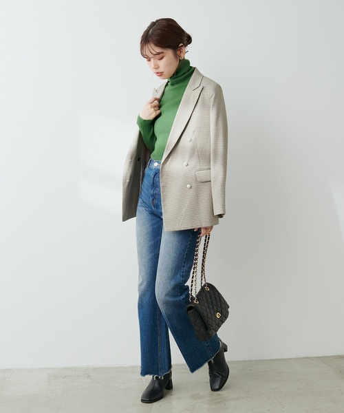 natural couture(ナチュラルクチュール)の「もちもちベーシックリブタートル(ニット/セーター・レディース・ブラック/グレイッシュベージュ/グリーン/その他2/オレンジ/オフホワイト/ブルー/その他1/ピンク・FREE)」の13枚目の写真