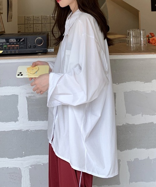 gossip!ロサンゼルス(ゴシップロサンゼルス)の「YUGA ルーズシルエット シャツジャケット(シャツ/ブラウス・レディース・ブルー/ホワイト・FREE)」の6枚目の写真