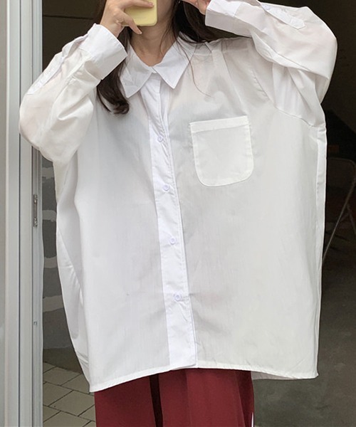 gossip!ロサンゼルス(ゴシップロサンゼルス)の「YUGA ルーズシルエット シャツジャケット(シャツ/ブラウス・レディース・ブルー/ホワイト・FREE)」の9枚目の写真