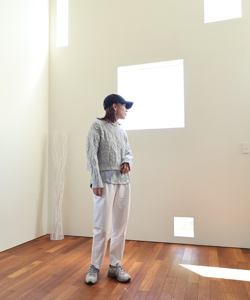 ULEULA（ウルア）の「ボリュームケーブルニット（ニット/セーター・レディース・アイボリー/オレンジ/グレー・FREE）」の19枚目の写真