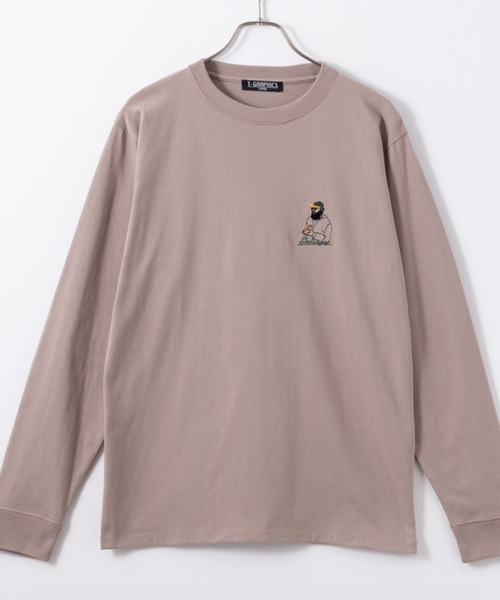 新柄入荷】 胸刺繍ワンポイントロゴ ロングスリーブTシャツ（T