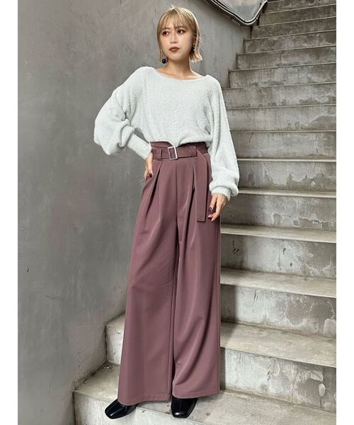 MURUA(ムルーア)の「【2WAY】シャイニーフェザーニット(ニット/セーター・レディース・ブルー/ライトグリーン/ホワイト/ブラック・FREE)」の10枚目の写真