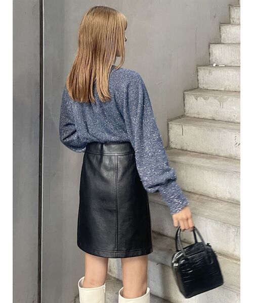 MURUA(ムルーア)の「【2WAY】シャイニーフェザーニット(ニット/セーター・レディース・ブルー/ライトグリーン/ホワイト/ブラック・FREE)」の21枚目の写真