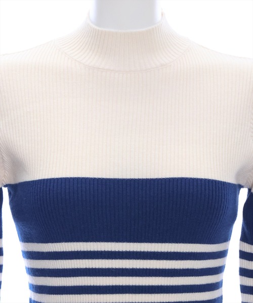 clear（クリア）の「ボーダーハイネックニットトップス（ニット/セーター・レディース・ブルー系その他/ブラック系その他/ブラック系その他2/ブルー系その他2・F）」の9枚目の写真