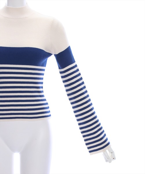 clear（クリア）の「ボーダーハイネックニットトップス（ニット/セーター・レディース・ブルー系その他/ブラック系その他/ブラック系その他2/ブルー系その他2・F）」の10枚目の写真