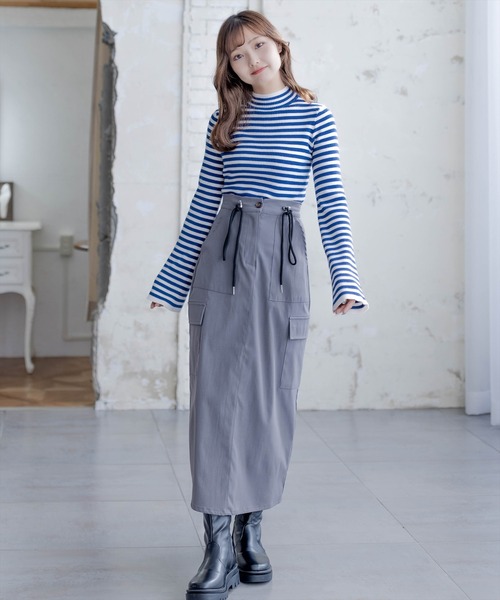 clear（クリア）の「ボーダーハイネックニットトップス（ニット/セーター・レディース・ブルー系その他/ブラック系その他/ブラック系その他2/ブルー系その他2・F）」の15枚目の写真