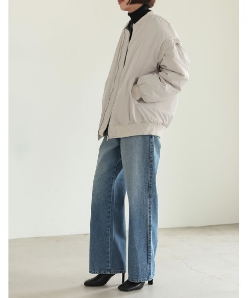 Re:EDIT（リエディ）の「[2WAY]中綿入り袖取り外しMA-1（MA-1・レディース・カーキ/ブラック/アイボリー・MEDIUM）」の15枚目の写真