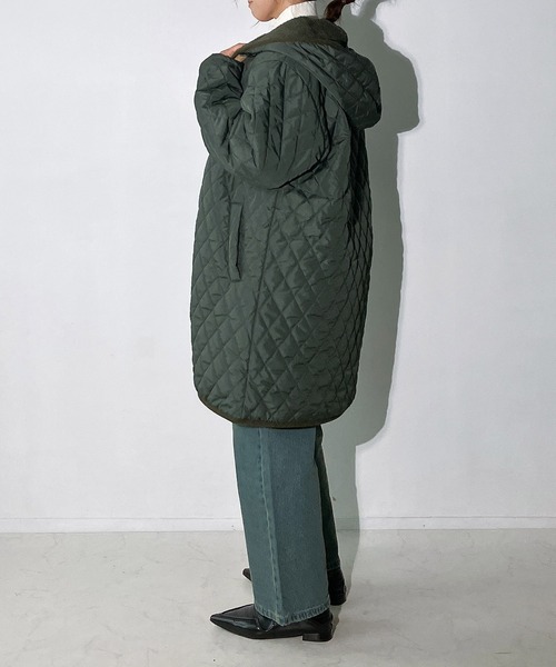 AS KNOW AS plus（アズノゥアズプラス）の「☆裏ボアキルティングフードコート（その他アウター・レディース・ネイビー/ベージュ/アイボリー/ブラック/カーキ/ベージュ系/ブラック系その他・FREE）」の22枚目の写真