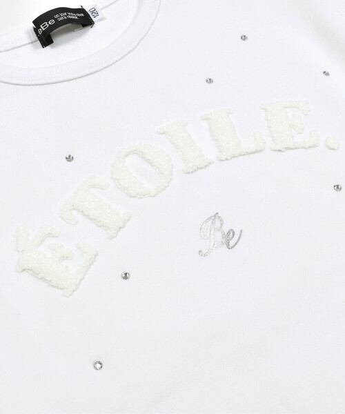 BeBe（ベベ）の「ポンチサガラ刺しゅうロゴトレーナー(100~150cm)（スウェット・キッズ・オフホワイト/ブラック・130cm/140cm/120cm/110cm/150cm/100cm）」の8枚目の写真