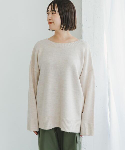 ITEMS URBANRESEARCH(アイテムズ アーバンリサーチ)の「バック編みニット(ニット/セーター・レディース・イエロー/グレー系その他/アイボリー・FREE)」の8枚目の写真
