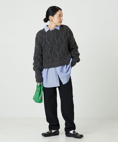 FREAK'S STORE（フリークスストア）の「限定展開　田辺あゆみ×FREAK'S STORE/田辺あゆみ　ジャガードキルト スウェットパンツ（ジョガーパンツ）（スウェットパンツ・レディース・ブラック/オフホワイト/ラベンダー・MEDIUM/SMALL）」の10枚目の写真