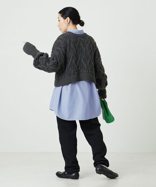 FREAK'S STORE（フリークスストア）の「限定展開　田辺あゆみ×FREAK'S STORE/田辺あゆみ　ジャガードキルト スウェットパンツ（ジョガーパンツ）（スウェットパンツ・レディース・ブラック/オフホワイト/ラベンダー・MEDIUM/SMALL）」の12枚目の写真