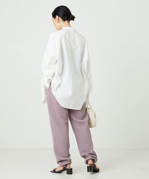 FREAK'S STORE（フリークスストア）の「限定展開　田辺あゆみ×FREAK'S STORE/田辺あゆみ　ジャガードキルト スウェットパンツ（ジョガーパンツ）（スウェットパンツ・レディース・ブラック/オフホワイト/ラベンダー・MEDIUM/SMALL）」の17枚目の写真