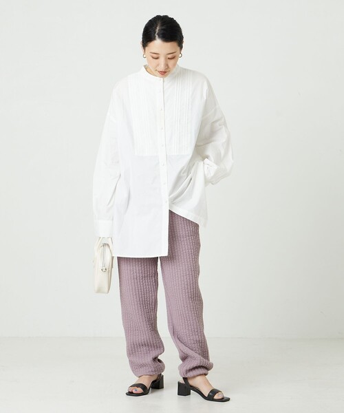 FREAK'S STORE（フリークスストア）の「限定展開　田辺あゆみ×FREAK'S STORE/田辺あゆみ　ジャガードキルト スウェットパンツ（ジョガーパンツ）（スウェットパンツ・レディース・ブラック/オフホワイト/ラベンダー・MEDIUM/SMALL）」の18枚目の写真