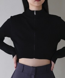 【ZOZO限定】ジップアップ クロップド ニット