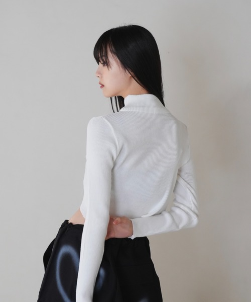 セール】【ZOZO限定】ジップアップ クロップド ニット（ニット