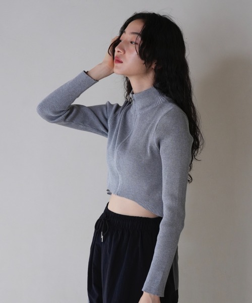 セール】KNIT ZIP-UP/ニットジップアップ（ニット/セーター
